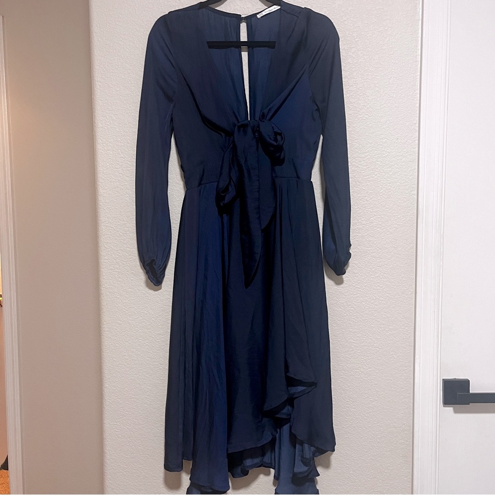 Long Sleeve Navy Dress